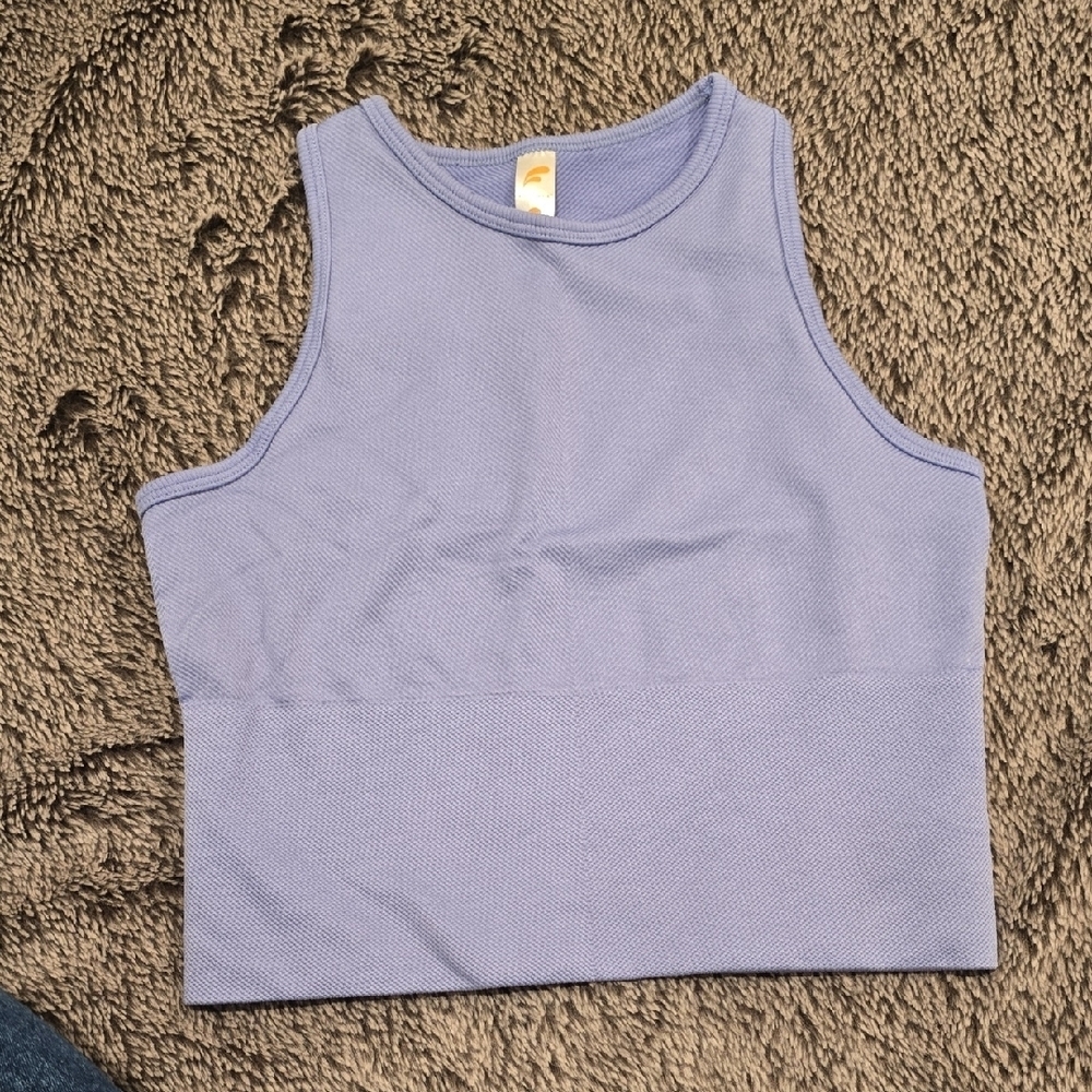 Fornia Lavender Ribbed Crop Top